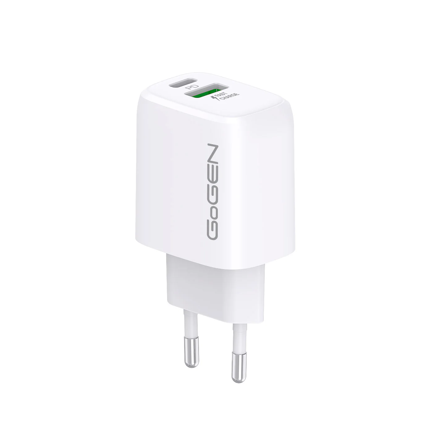 Мережевий зарядний пристрій GoGEN ACHPD220, 1 x USB-C 20 W ,1x USB-A 18 Вт (ACHPDQ220W)