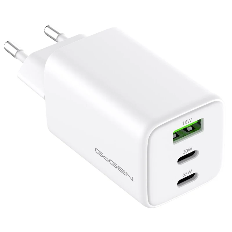 Мережевий зарядний пристрій GoGEN ACHPDQ365, 2x USB-C PD 65W + 20W, 1x USB-A 18W (ACHPDQ365W01)