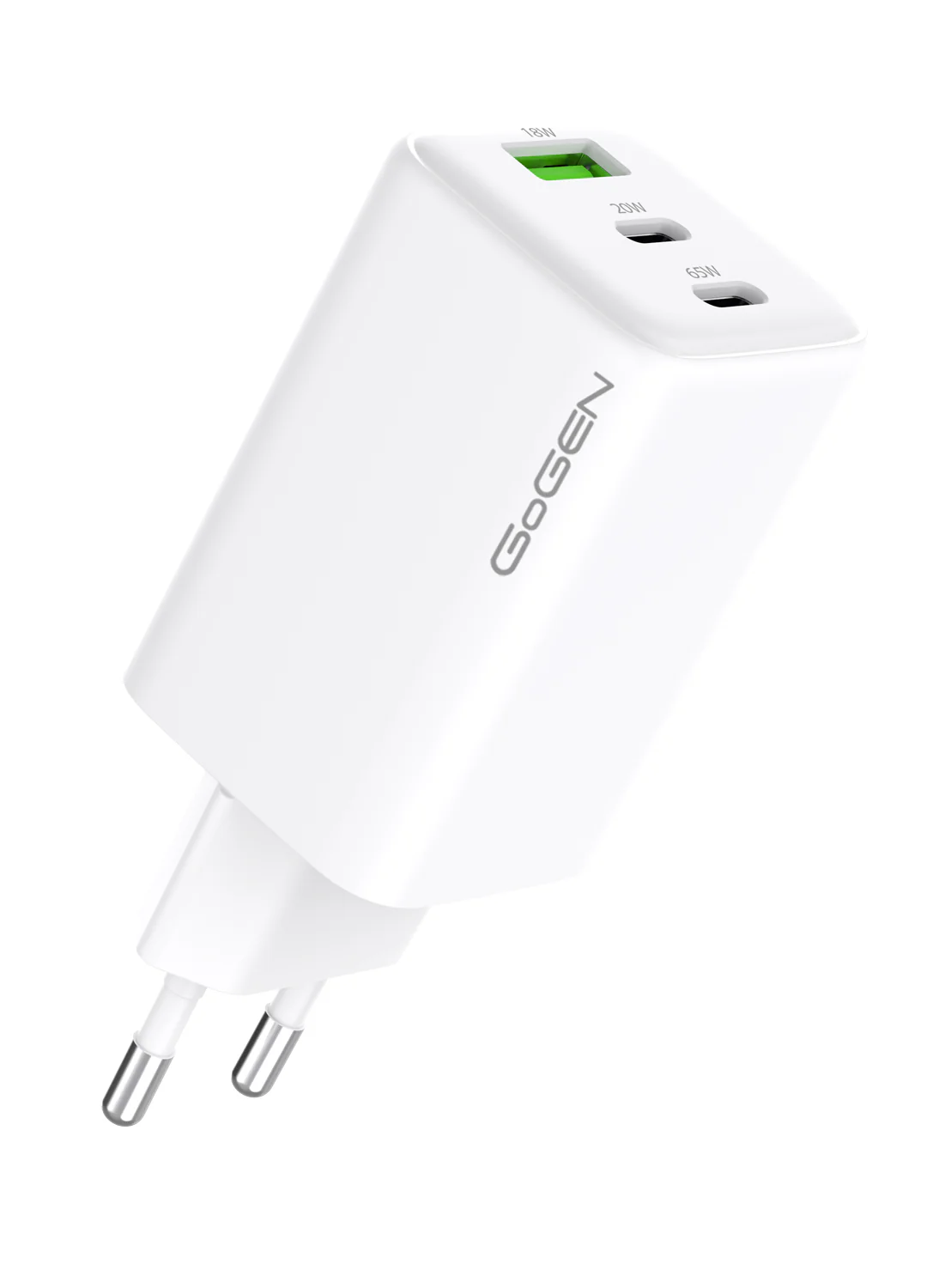 Мережевий зарядний пристрій GoGEN ACHPDQ365, 2x USB-C PD 65W + 20W, 1x USB-A 18W (ACHPDQ365W01)