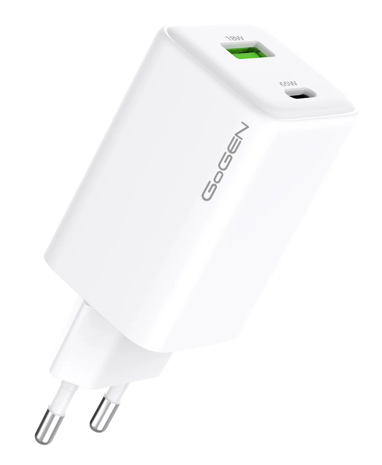 Мережевий зарядний пристрій GoGEN ACHPDQ265, 1x USB-C PD 65W + 1x USB-A 18W  (GOGACHPDQ265W01)